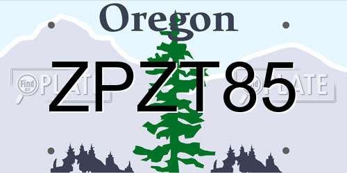 ZPZT85 Oregon License Plate