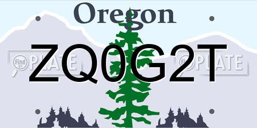 ZQ0G2T Oregon License Plate