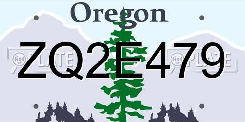 ZQ2E479 Oregon License Plate