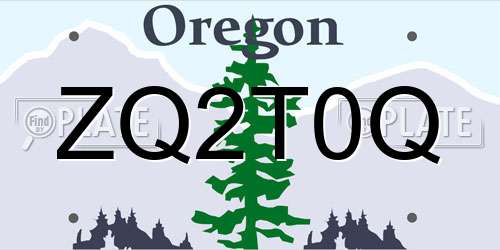 ZQ2T0Q Oregon License Plate
