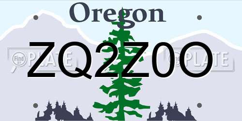 ZQ2Z0O Oregon License Plate