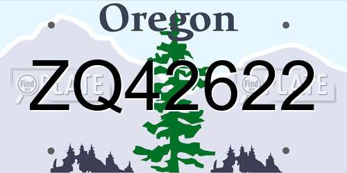 ZQ42622 Oregon License Plate