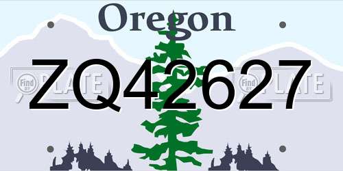 ZQ42627 Oregon License Plate