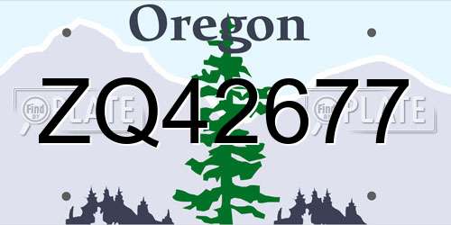 ZQ42677 Oregon License Plate