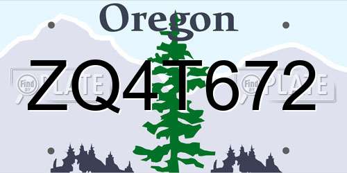 ZQ4T672 Oregon License Plate