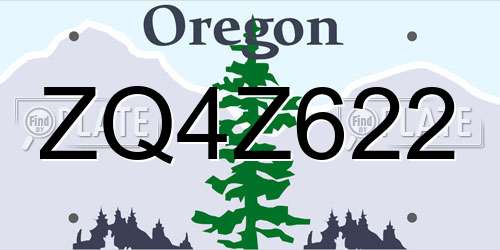 ZQ4Z622 Oregon License Plate