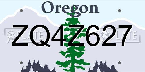 ZQ4Z627 Oregon License Plate