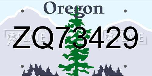 ZQ73429 Oregon License Plate