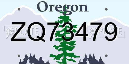ZQ73479 Oregon License Plate