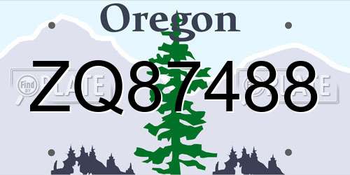 ZQ87488 Oregon License Plate