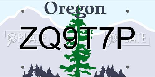 ZQ9T7P Oregon License Plate