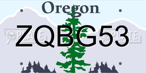 ZQBG53 Oregon License Plate