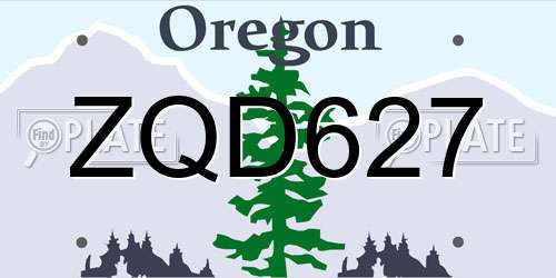 ZQD627 Oregon License Plate