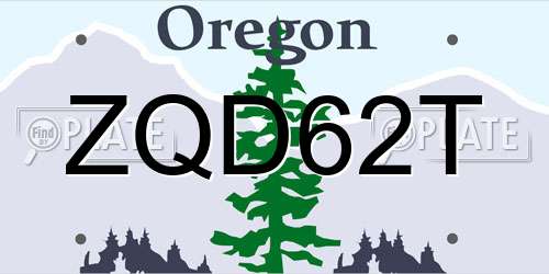 ZQD62T Oregon License Plate