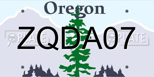 ZQDA07 Oregon License Plate