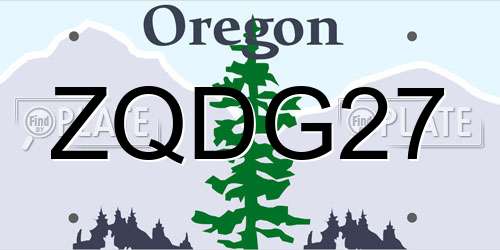 ZQDG27 Oregon License Plate