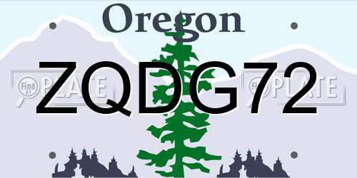 ZQDG72 Oregon License Plate