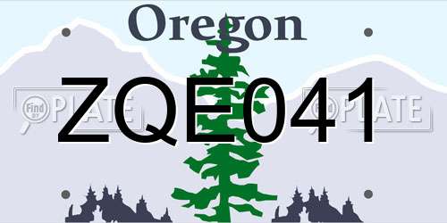 ZQE041 Oregon License Plate