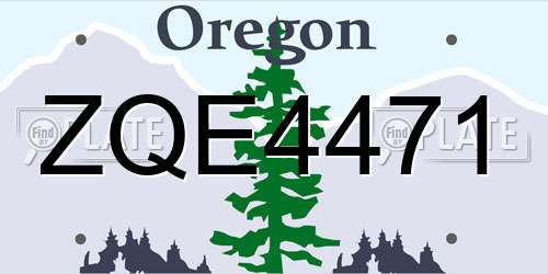 ZQE4471 Oregon License Plate