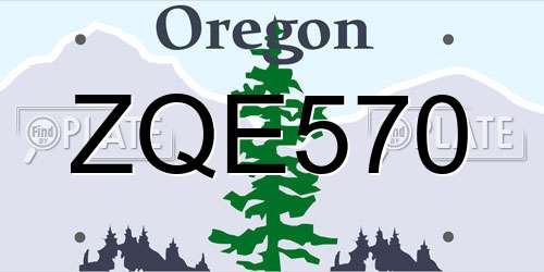 ZQE570 Oregon License Plate