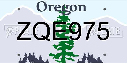 ZQE975 Oregon License Plate