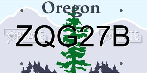 ZQG27B Oregon License Plate