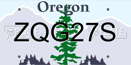 ZQG27S Oregon License Plate