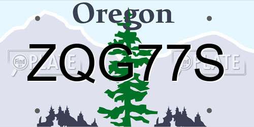 ZQG77S Oregon License Plate
