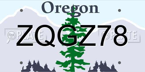 ZQGZ78 Oregon License Plate