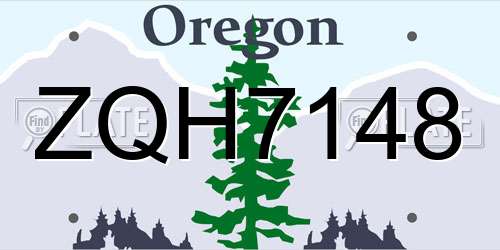 ZQH7148 Oregon License Plate