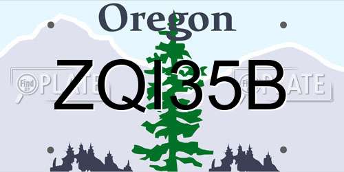ZQI35B Oregon License Plate