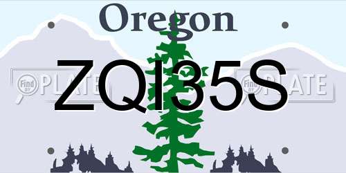 ZQI35S Oregon License Plate