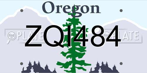 ZQI484 Oregon License Plate