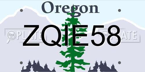ZQIE58 Oregon License Plate