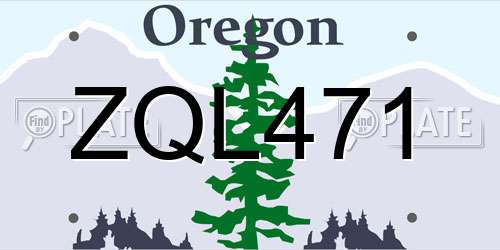 ZQL471 Oregon License Plate