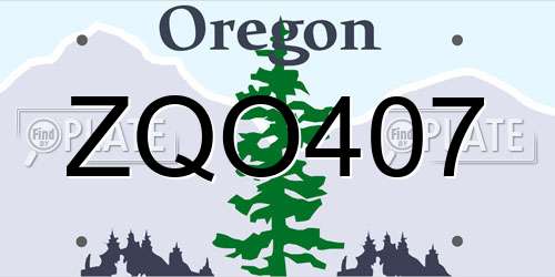 ZQO407 Oregon License Plate