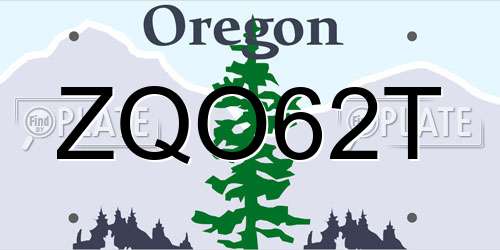 ZQO62T Oregon License Plate