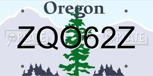 ZQO62Z Oregon License Plate