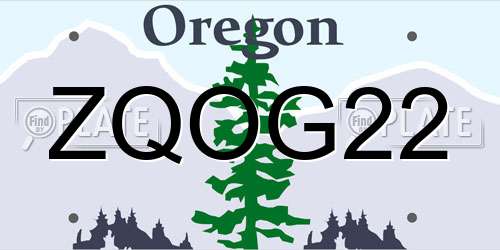ZQOG22 Oregon License Plate