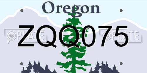 ZQQ075 Oregon License Plate