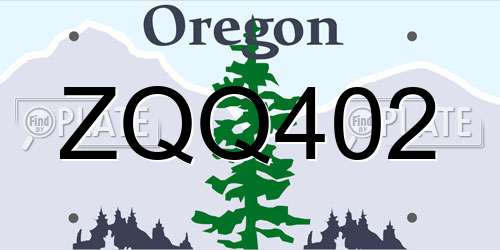 ZQQ402 Oregon License Plate