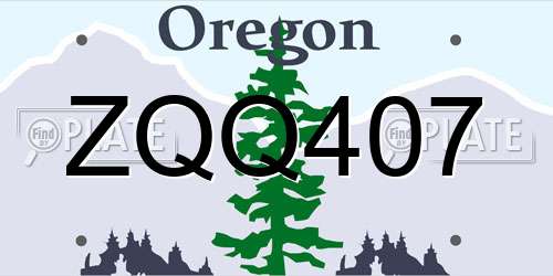 ZQQ407 Oregon License Plate