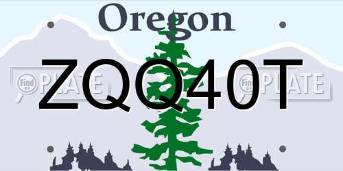 ZQQ40T Oregon License Plate