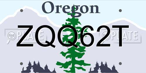 ZQQ62T Oregon License Plate