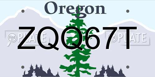 ZQQ67T Oregon License Plate