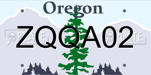 ZQQA02 Oregon License Plate