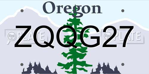 ZQQG27 Oregon License Plate