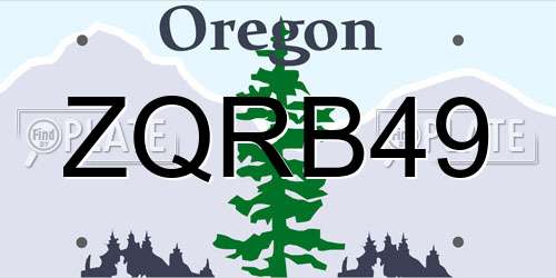 ZQRB49 Oregon License Plate