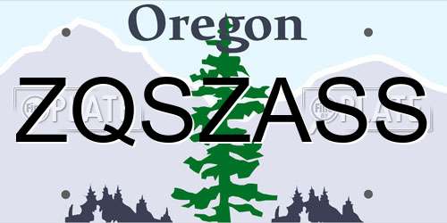 ZQSZASS Oregon License Plate