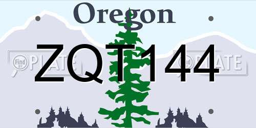 ZQT144 Oregon License Plate